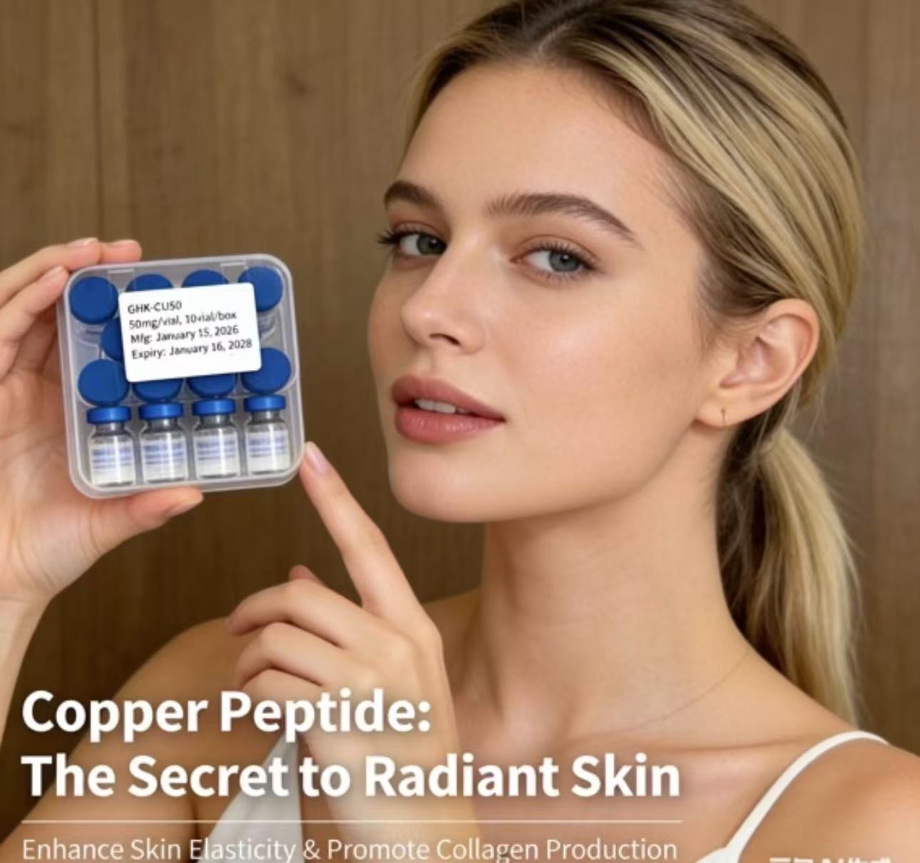 Skincare Ingredients - 99% Purity GHK-Cu Blue Copper Peptide