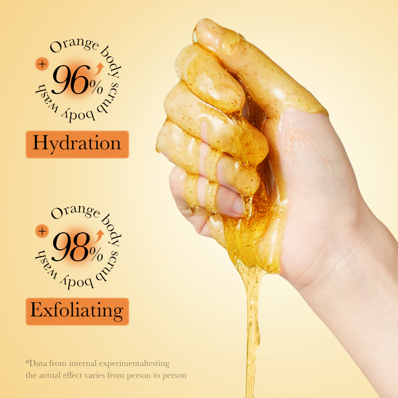 300ml Orange Body Scrub Shower - Skincare Ingredients ulasan dan harga